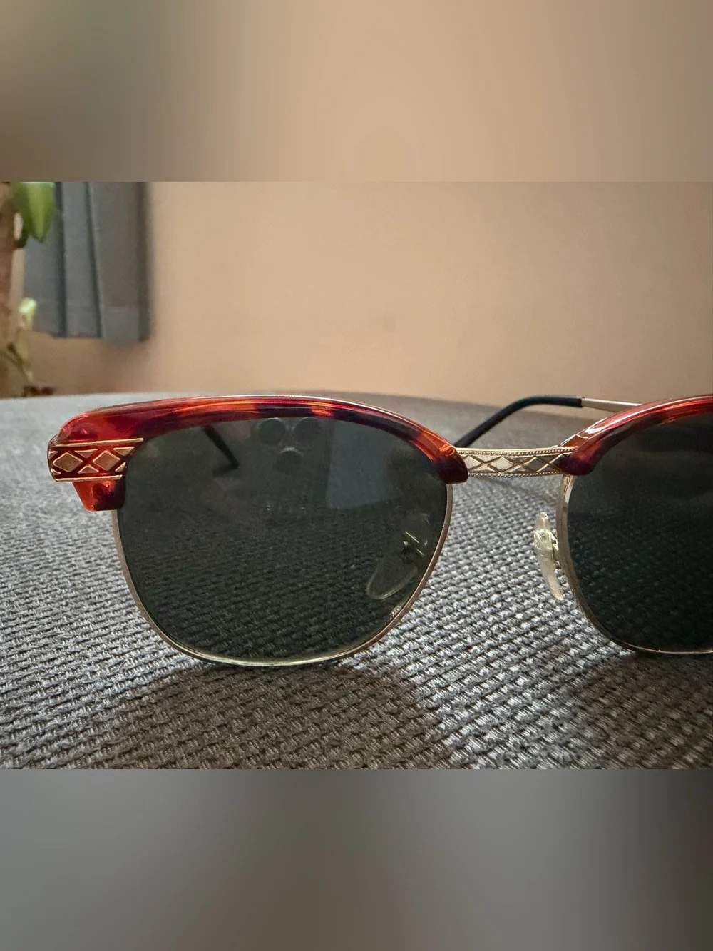 Tortoiseshell and Gold Clubmaster Sunglasses